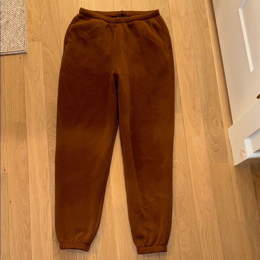 Nuuds Warm Brown Fleece Joggers - Medium